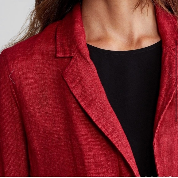 NWT EILEEN FISHER LINEN JACKET RED - Picture 5 of 8